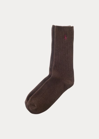 Calcetines Polo Ralph Lauren Hombre Chocolate - Cotton-Blend Crew - RXGLT7053